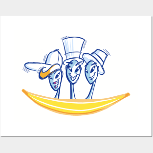 ET with white hats riding a banana Posters and Art